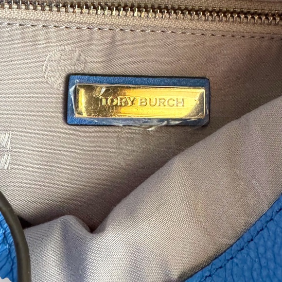 Tory Burch Eve Flap Backpack - High Tide Blue - Pebbled Leather -Like New - Picture 6 of 10